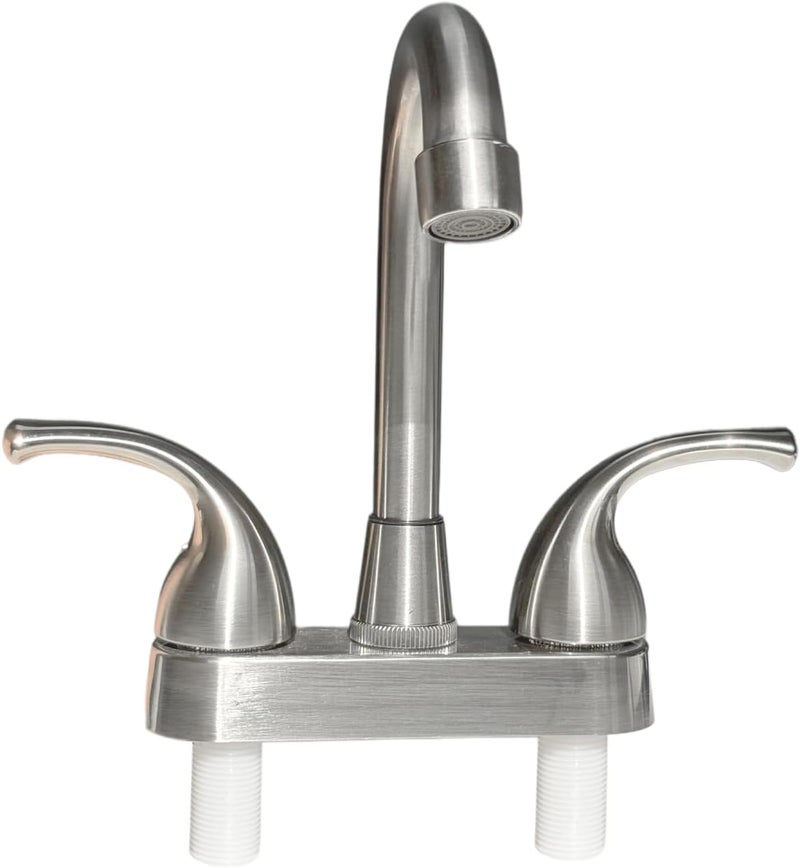 CHOUPIJIANG RV Bathroom Faucet,Bathroom Sink Faucet Replacement with Two Handle-4" Main Body, Bathroom Sink Faucet for RV Home Campers Motorhomes Travel Trailers,Nickel - Image 1